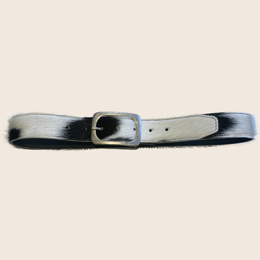Saddle Cowhide Belt - Lemon Lua Saddle Cowhide Belt Lemon Lua Black/White / 85cm / Big Buckle Lemon Lua Saddle Cowhide Belt Saddle Cowhide Belt