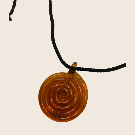 Swirl Glass Necklace - Lemon Lua Swirl Glass Necklace Lemon Lua Clear / Black Lemon Lua Swirl Glass Necklace Swirl Glass Necklace