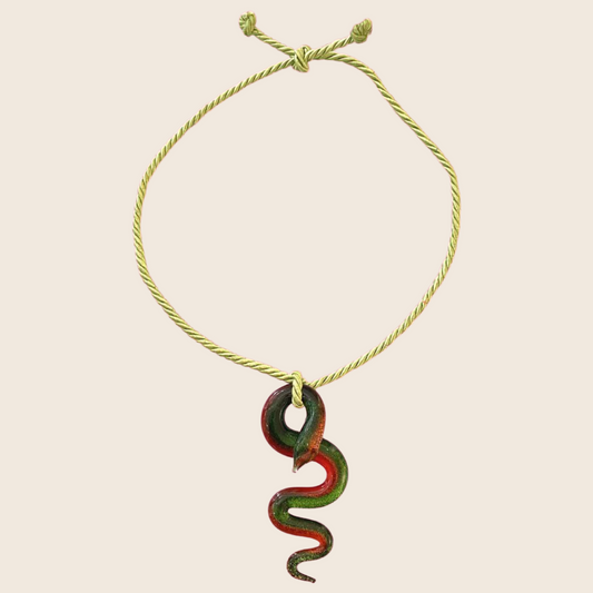 Electric Snake Glass Necklace - Lemon Lua Electric Snake Glass Necklace Lemon Lua Lemon Lua Electric Snake Glass Necklace Electric Snake Glass Necklace