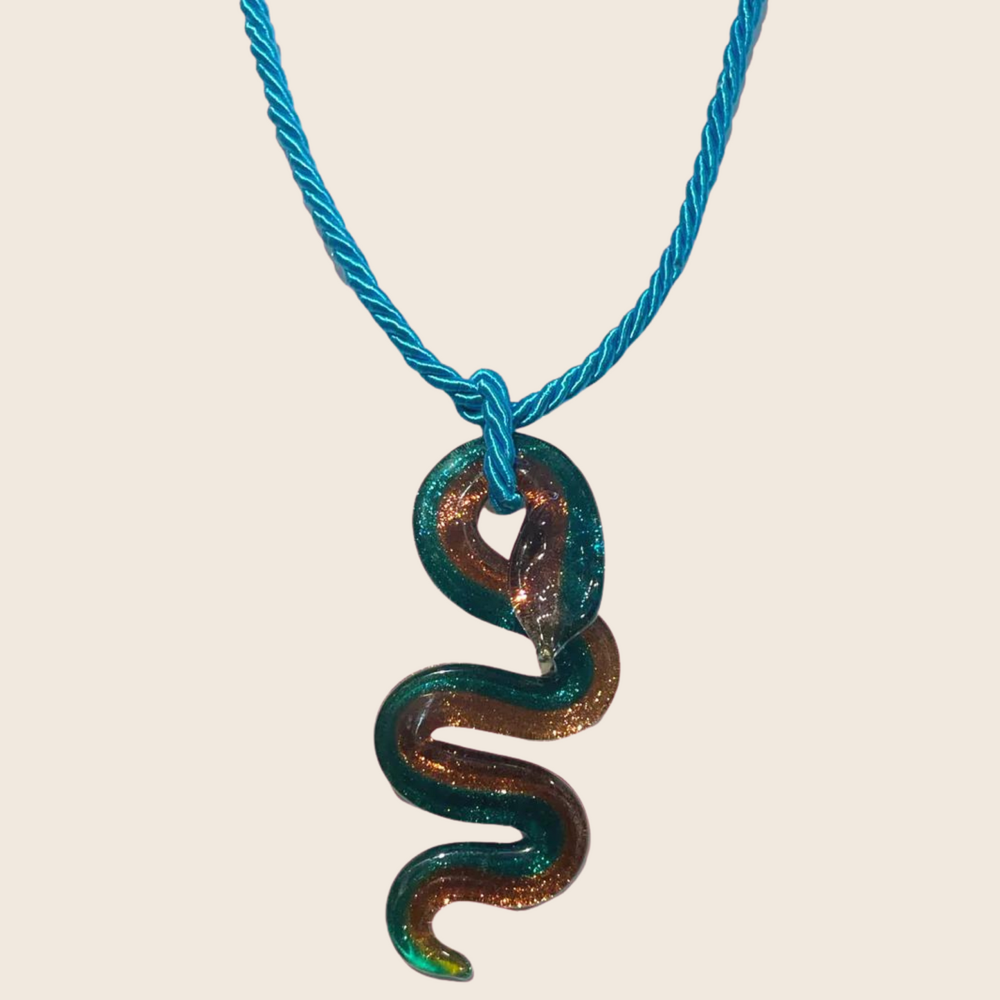 Electric Snake Glass Necklace - Lemon Lua Electric Snake Glass Necklace Lemon Lua Aqua + Golden Lemon Lua Electric Snake Glass Necklace Electric Snake Glass Necklace