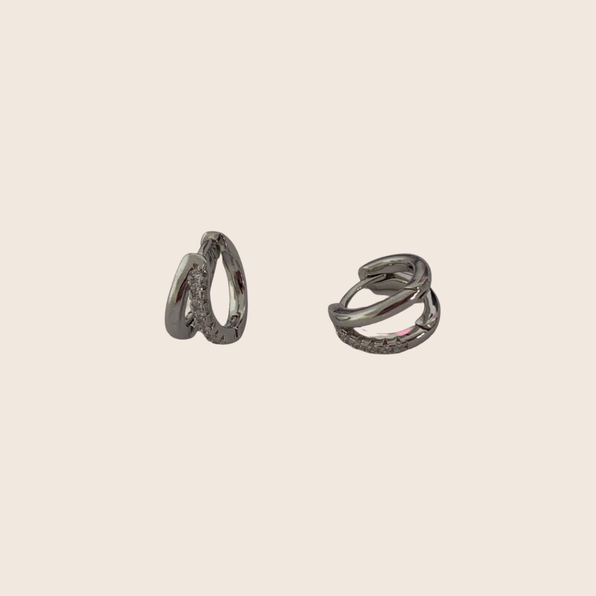 Double Huggie - Lemon Lua Double Huggie Lemon Lua A pair / Silver Lemon Lua Double Huggie Double Huggie