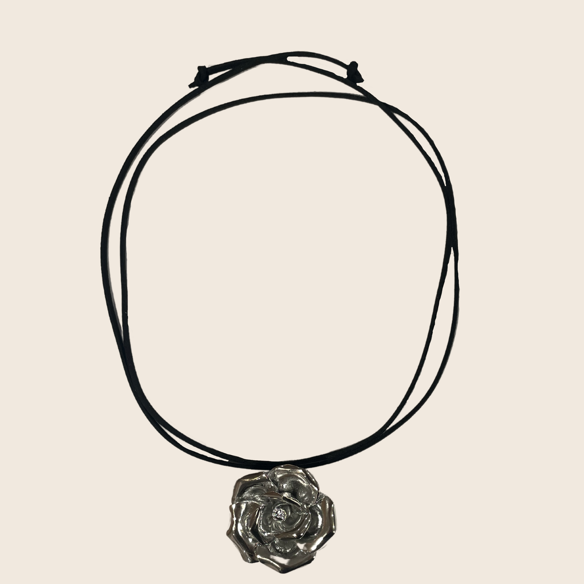 Silver Rose Necklace - Lemon Lua Silver Rose Necklace Lemon Lua Black Lemon Lua Silver Rose Necklace Silver Rose Necklace