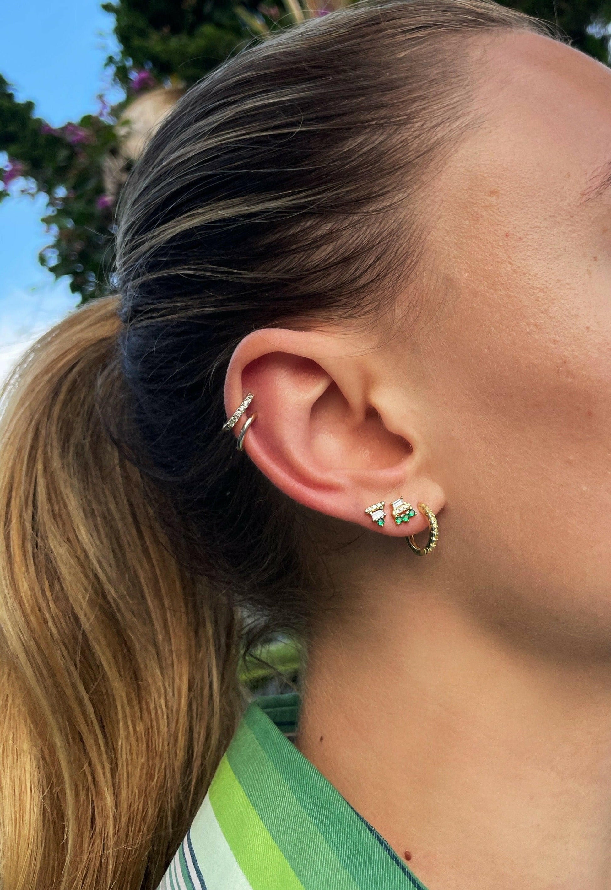 Emerald Studs - Lemon Lua Emerald Studs Lemon Lua Emerald #1 (Right style) / Just one Lemon Lua Emerald Studs Emerald Studs