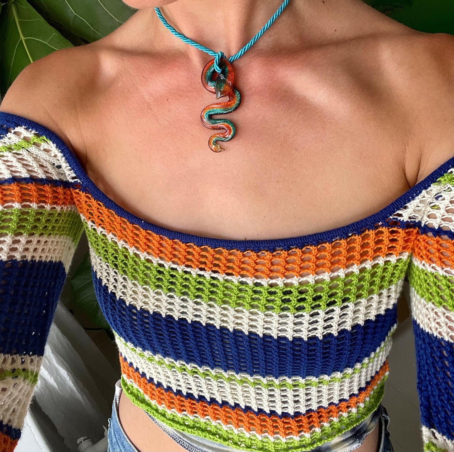 Electric Snake Glass Necklace - Lemon Lua Electric Snake Glass Necklace Lemon Lua Lemon Lua Electric Snake Glass Necklace Electric Snake Glass Necklace