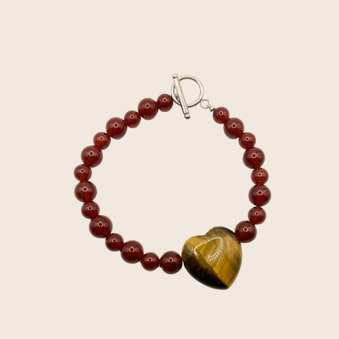 Carnelian Tiger Heart Anklet