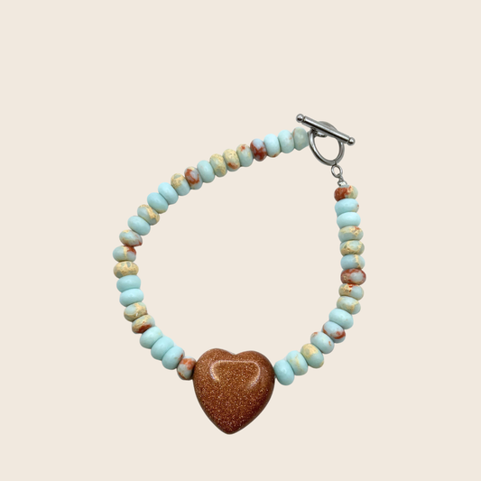 Imperial Jasper Heart Anklet