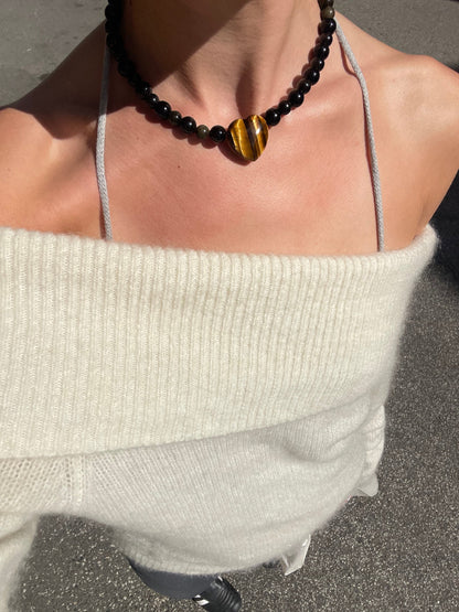 Obsidian Heart Necklace