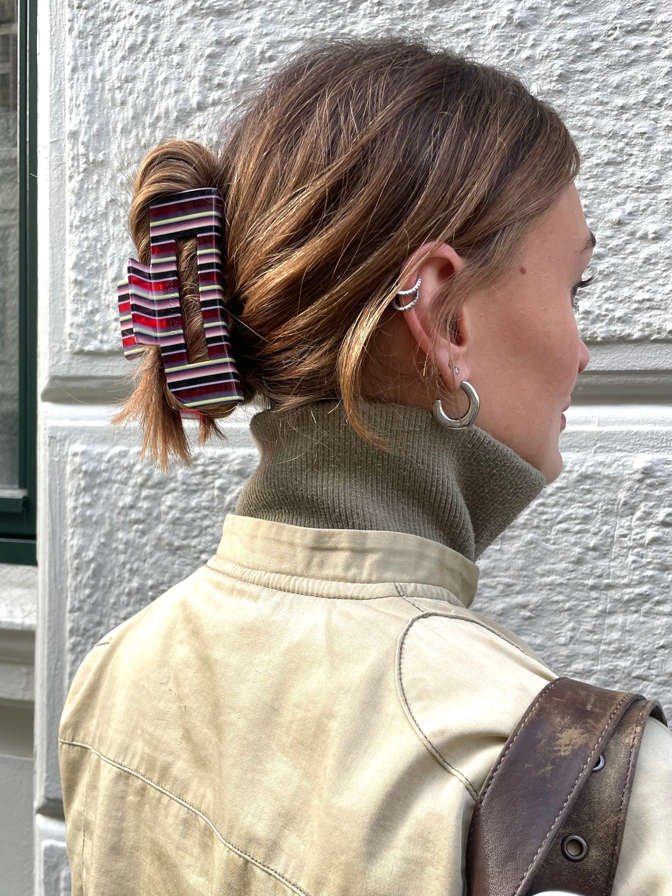 Striped Jelly Hair Clip - Lemon Lua x Morii Square Claw Clip
