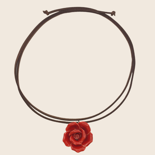 Red Rose Necklace - Lemon Lua Red Rose Necklace Lemon Lua Black Lemon Lua Red Rose Necklace Red Rose Necklace