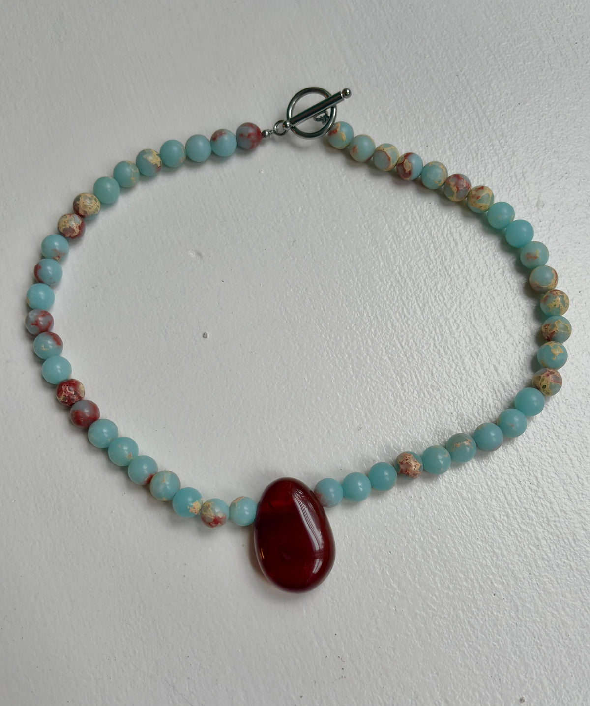 Imperial Jasper Carnelian Gemstone Necklace