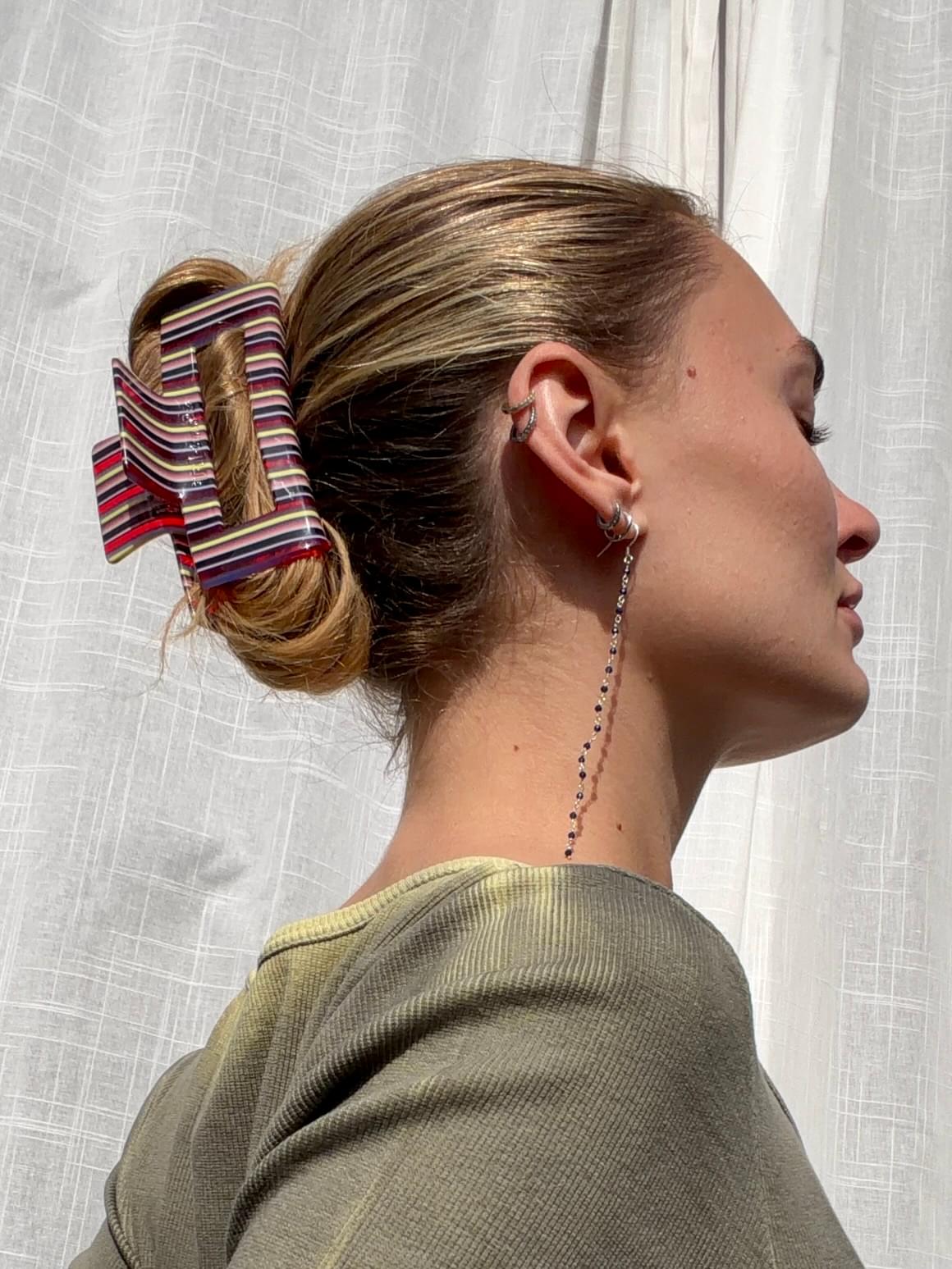 PREORDER Large Striped Jelly Hairclip