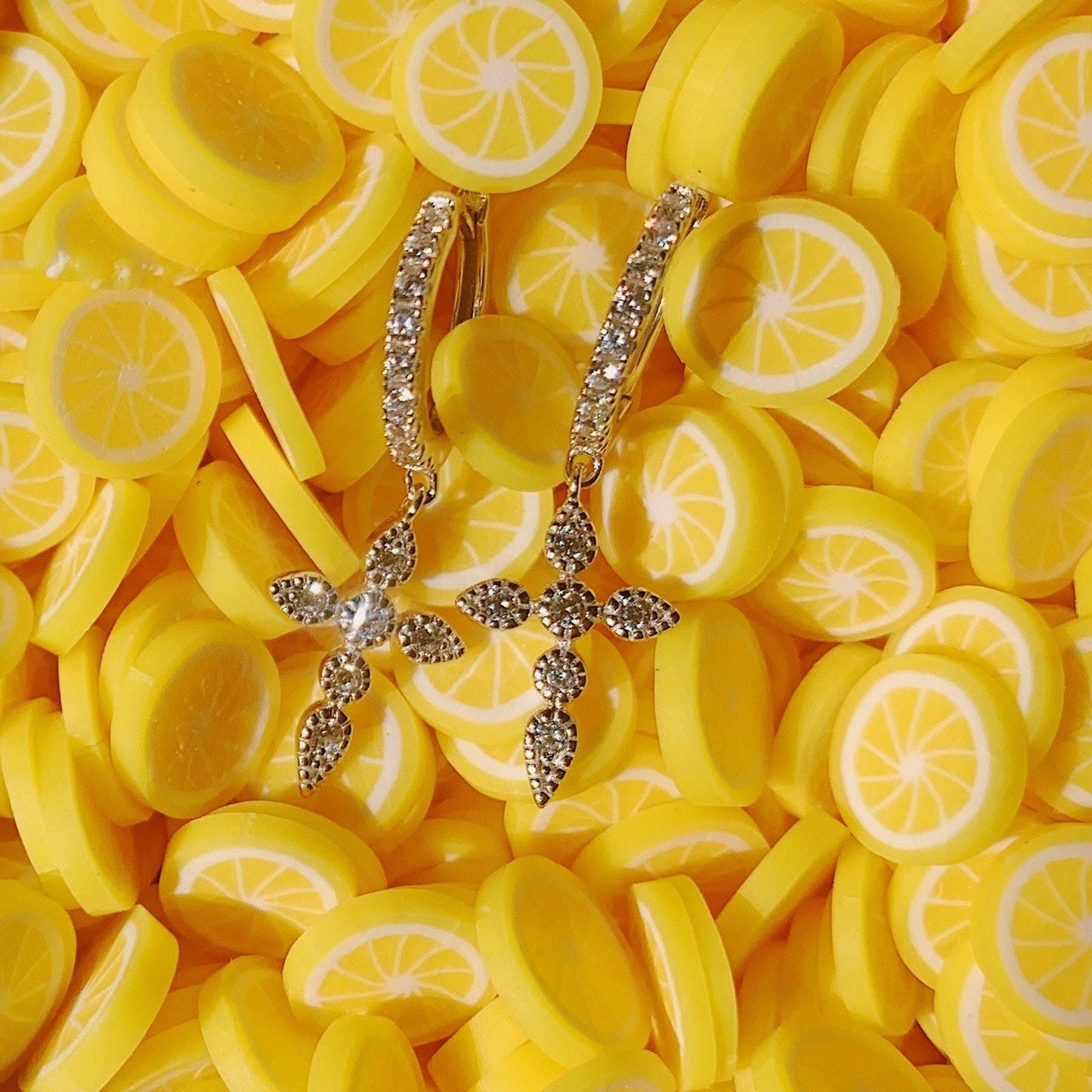 Cross Earrings - Lemon Lua Cross Earrings Lemon Lua A pair / Silver Lemon Lua Cross Earrings Cross Earrings
