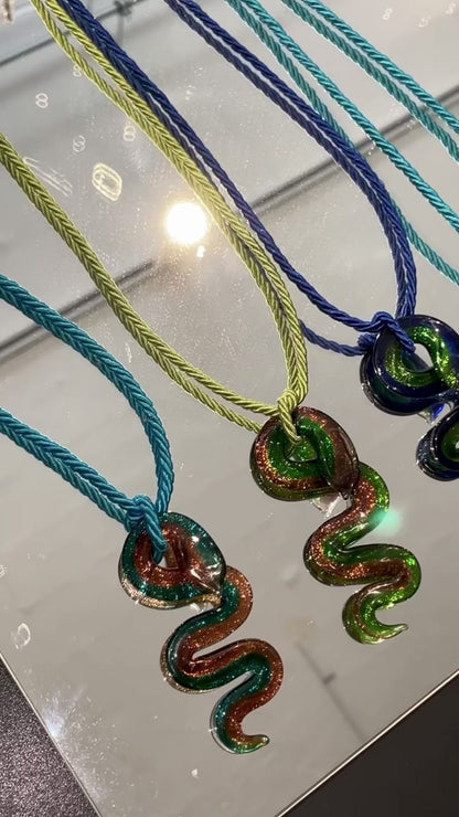 Electric Snake Glass Necklace