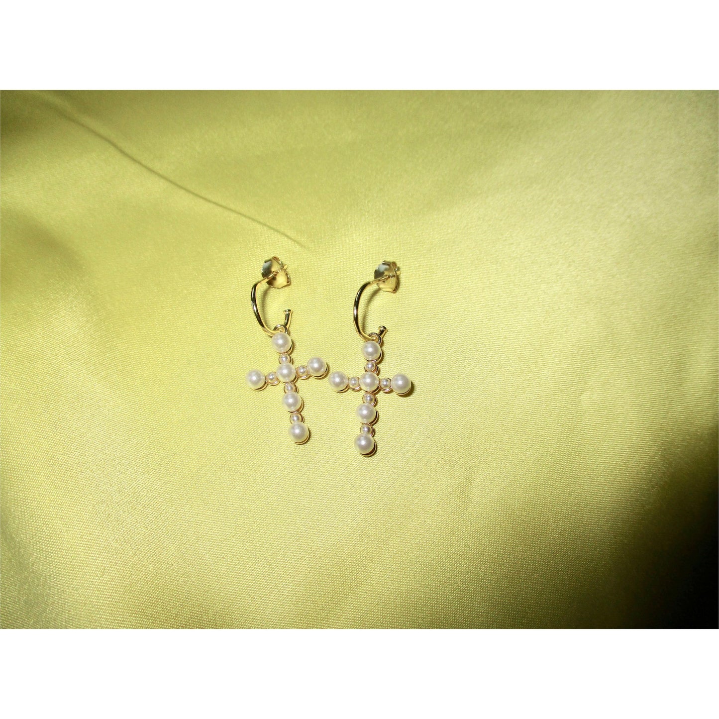 Pearl Cross Earrings - Lemon Lua Pearl Cross Earrings Lemon Lua Lemon Lua Pearl Cross Earrings Pearl Cross Earrings